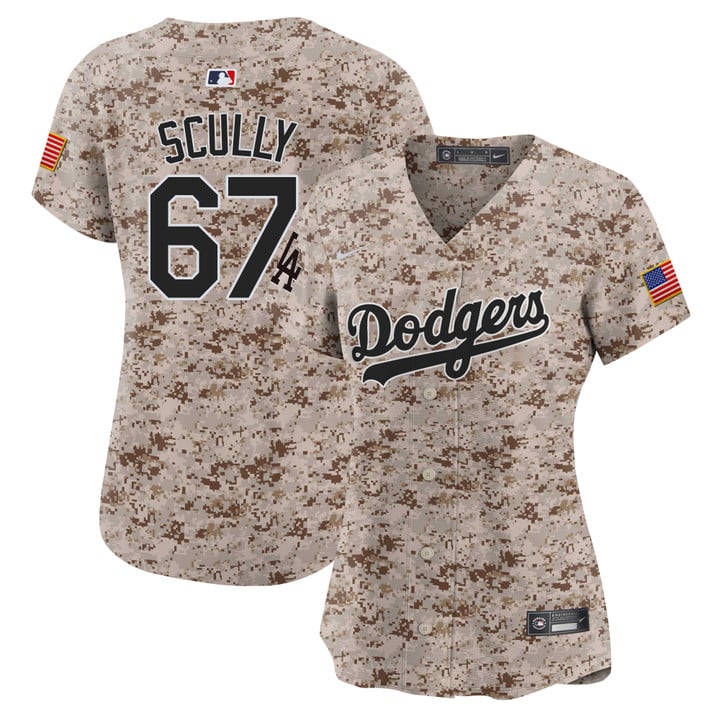 Women Los Angeles Dodgers #67 Scully Camo Stitched 2025 Jersey